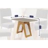 Conjunto: Mesa Sala Jantar Carol c/ Tampo Madeirado c/ Vidro 130cm + 4 Cadeiras Maia Nature/Off - 3