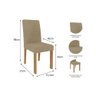 Conjunto: Mesa Sala Jantar Carol c/ Tampo Madeirado c/ Vidro 130cm + 4 Cadeiras Maia Nature/Off - 2