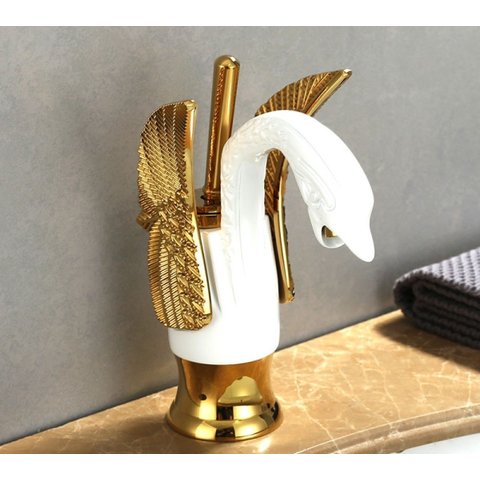 Torneira Exótica Banheiro Lavabo Cisne Animal Monocomando