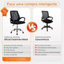 Ver imagem 7 de Kit 4 Cadeiras Escritório Esteirinha Mesh Tela Respirável Giratória até 120kg Preta