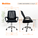 Ver mais imagens de Kit 4 Cadeiras Escritório Esteirinha Mesh Tela Respirável Giratória até 120kg Preta