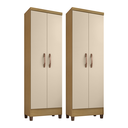 Ver imagem 1 de Kit 02 Armário Multiuso 2 Portas Cairo Carvalho Off White Clique Chique