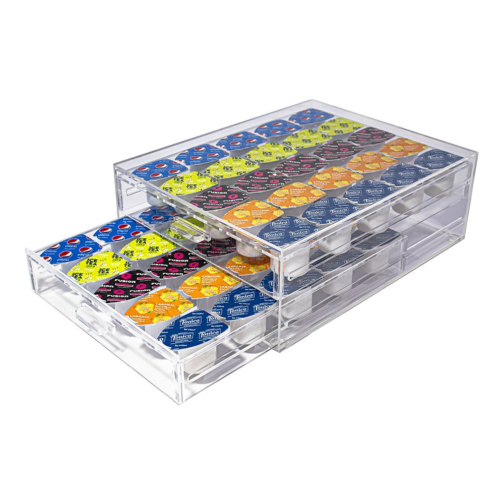 Suporte Acrílico Porta Cápsulas BBlend 2 Gavetas para 50 cápsulas Centauri Acrílicos PC-BB-50