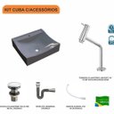 Ver imagem 3 de Kit Cuba Q440 com Torneira Pratika 1060 Metal e Válvula Click 1"g e Sifão Cromado e Flexível Compace