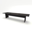 Ver imagem 3 de Conjunto Sala de Reuniao Mesa 320cm Painel para TV 240cm MDP Preto F5 Office