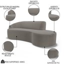 Ver imagem 3 de Sofá Living 4 Lugares 300cm Braço Esquerdo Mozart D06 Bouclê Bege Escuro - Mpozenato