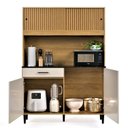 Ver imagem 4 de Armário de Cozinha Compacto Grazi com 4 Portas e Gaveta Ripado 3D Off White