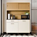 Ver imagem 5 de Armário de Cozinha Compacto Grazi com 4 Portas e Gaveta Ripado 3D Off White