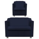 Ver imagem 1 de Kit Namoradeira + 01 Poltrona Tilla Para Recepção Clinicas Consultorios Sala de Estar Hospitais - TW