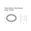 Ver imagem 5 de Puxador Beetle com Base Granada Preto Zen Design