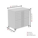 Ver imagem 3 de Mapoteca 10 Gavetas Map10 120,4cm X 122,3cm Aço