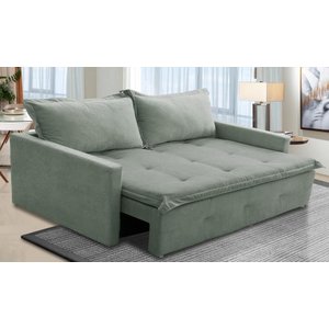 Sofá sem Caixa Retrátil e Reclinável 1,65m com Molas Marrocos Boucle Menta Mirra Decor