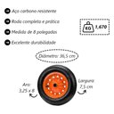 Ver imagem 3 de Roda Completa Carrinho de Mão Aço Carbono 8pol 45 50 e 60L