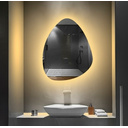 Ver imagem 4 de Espelho Orgânico Decorativo Lapidado com Led 70x50 Cm E02 para Sala, Quarto, Banheiro, 3000k 220v