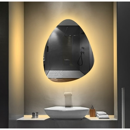Espelho Orgânico Decorativo Lapidado com Led 70x50 Cm E02 para Sala, Quarto, Banheiro, 3000k 220v - 4