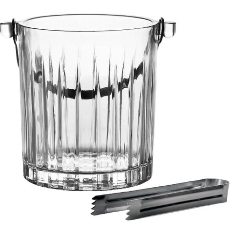 Balde de Gelo Soho em Cristal Ecológico com Pinça e Alça 1l - Lhermitage
