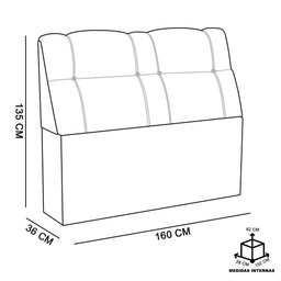 Cabeceira com Baú Itália Cama Box Queen 160 Cm Chocolate - 7 Cabeceira com Baú Itália Cama Box Queen 160 Cm Chocolate - 7