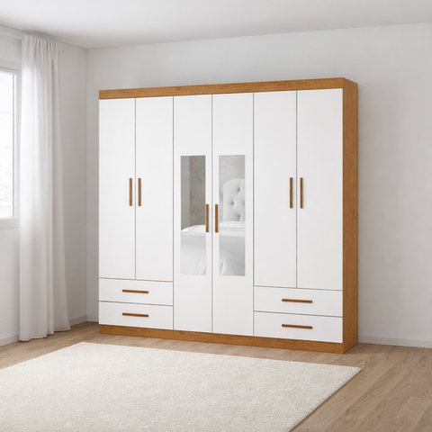 Guarda Roupa 6 Portas 4 Gav 2 Espelhos Allure -grand Line