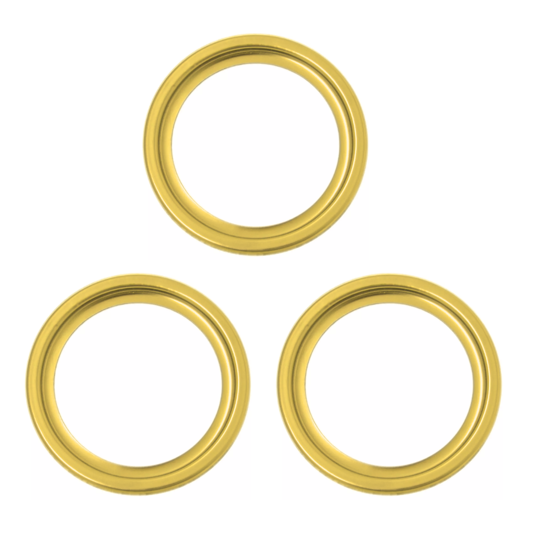 Kit C/3 Porta Grelha Caixilho Ralo Redondo 10cm Inox Dourado - 1