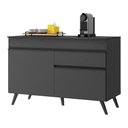 Ver imagem 1 de Balcão Cozinha Gabinete Pia 120Cm 2 Portas Mp3680.895 Preto