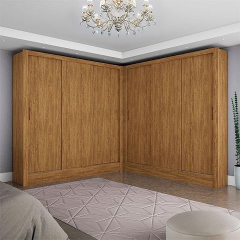 Closet Casal Duplo Dubai 6 Portas 6 Gavetas Cinamomo