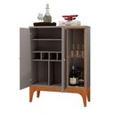 Ver imagem 3 de Aparador Bar Buffet Veneza 2 Portas com Adega Interna Fendi Metalic/cinamomo