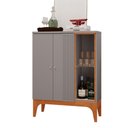 Ver imagem 1 de Aparador Bar Buffet Veneza 2 Portas com Adega Interna Fendi Metalic/cinamomo