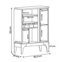 Ver imagem 4 de Aparador Bar Buffet Veneza 2 Portas com Adega Interna Fendi Metalic/cinamomo