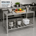 Ver imagem 2 de Mesa Inox 92x50x85cm Aço Inoxidável Alta Durabilidade