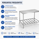Ver imagem 5 de Mesa Inox 92x50x85cm Aço Inoxidável Alta Durabilidade