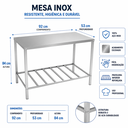 Ver imagem 3 de Mesa Inox 92x50x85cm Aço Inoxidável Alta Durabilidade