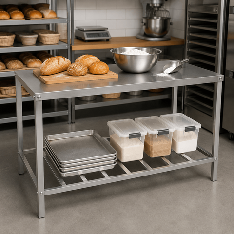 Mesa Inox 92x50x85cm Aço Inoxidável Alta Durabilidade