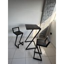 Ver imagem 6 de Jogo Mesa e Banquetas Bistro Sacada Varanda Gourmet Bancada