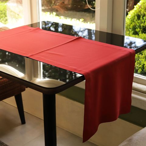 Trilho de Mesa Vermelho - Poliéster, 40x120cm