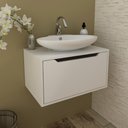 Ver imagem 2 de Gabinete Banheiro Suspenso 60cm com 1 Porta Multimóveis CR10123 Branco