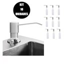 Ver imagem 1 de Dispenser Dosador Embutir Kit 10 Unidades Sabonete Liquido Detergente Sabao Pia Cozinha Banheiro