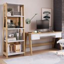 Ver imagem 2 de Conjunto Escrivaninha 3 Gavetas e Estante Hanover/off White 26106k1