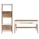 Ver imagem 3 de Conjunto Escrivaninha 3 Gavetas e Estante Hanover/off White 26106k1