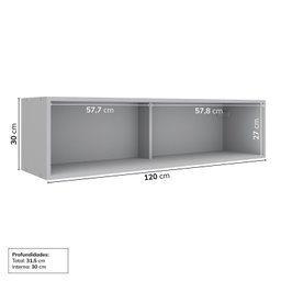 Armário Aéreo Porta Basculante 120cm Nara CabeCasa MadeiraMadeira - 4