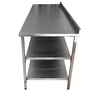 Mesa de Aço Inox Industrial 150x70x90 Cm com 2 Prateleiras Plano Liso com Espelho Nortinox - 3