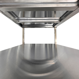 Mesa de Aço Inox Industrial 150x70x90 Cm com 2 Prateleiras Plano Liso com Espelho Nortinox - 5