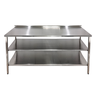 Mesa de Aço Inox Industrial 150x70x90 Cm com 2 Prateleiras Plano Liso com Espelho Nortinox - 2