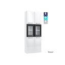 Ver imagem 3 de Paneleiro de Cozinha Modulado Topázio 6 Portas (2 c/ Vidro) Branco/Preto - Telasul