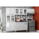 Ver imagem 5 de Paneleiro de Cozinha Modulado Topázio 6 Portas (2 c/ Vidro) Branco/Preto - Telasul