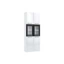 Ver imagem 1 de Paneleiro de Cozinha Modulado Topázio 6 Portas (2 c/ Vidro) Branco/Preto - Telasul