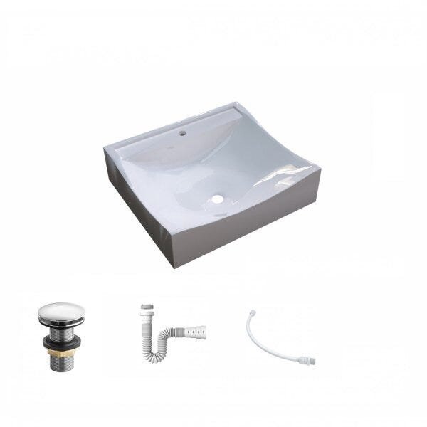 Kit Cuba Q440 com Válvula Click 1"G Pol. e Sifão PVC e Flexível Compace - 2