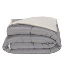 Ver imagem 7 de Kit Edredom Queen Coberdrom Soft Hipercal/sherpa 5 Peças - Cinza - 100% Poliéster