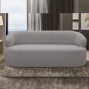 Ver imagem 2 de Sofá 2 Lugares Orgânico Sala de Estar Living 140cm Carmen F04 Veludo Cinza - Lyam Decor
