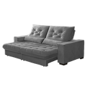 Ver imagem 1 de Sofá Retrátil e Reclinável 2,30m Pillow Top Suede Juliette Cinza