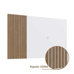 Painel Suspenso para Tv com Detalhes Ripados 1,80 M Cor:branco com Mel - 4